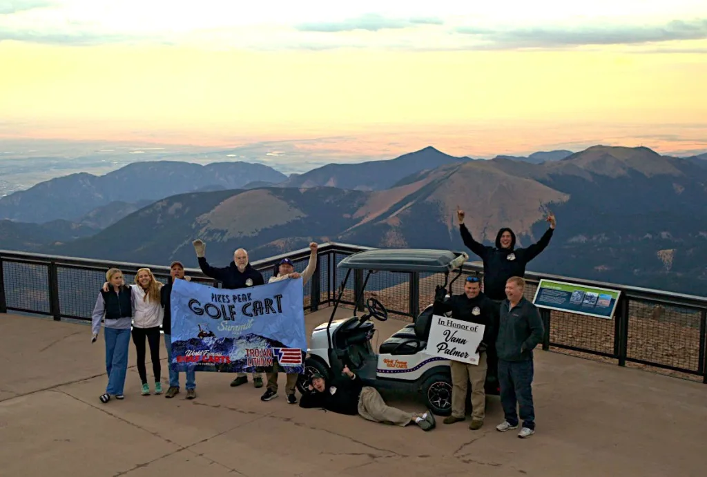 First Ever Golf Cart Drives up Pikes Peak