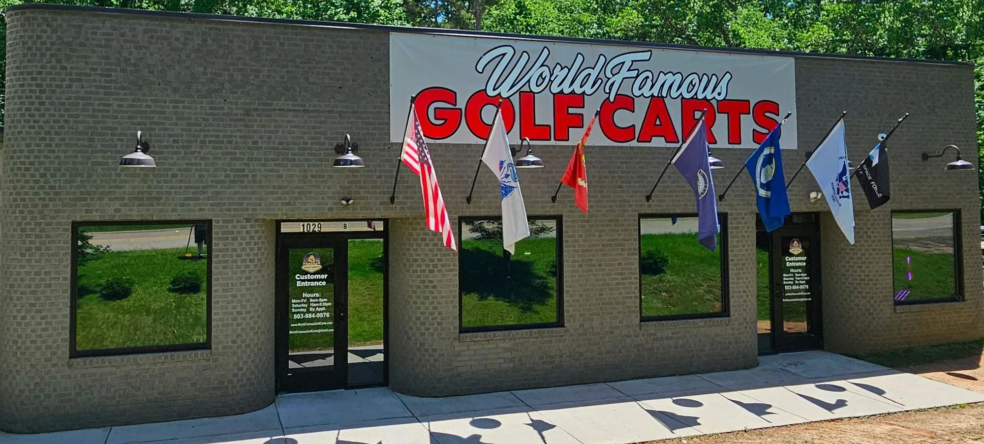 Picture of the front of the World Famous Golf Carts Store